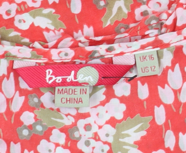 Boden Women's Multicoloured Floral Blouse Size 16