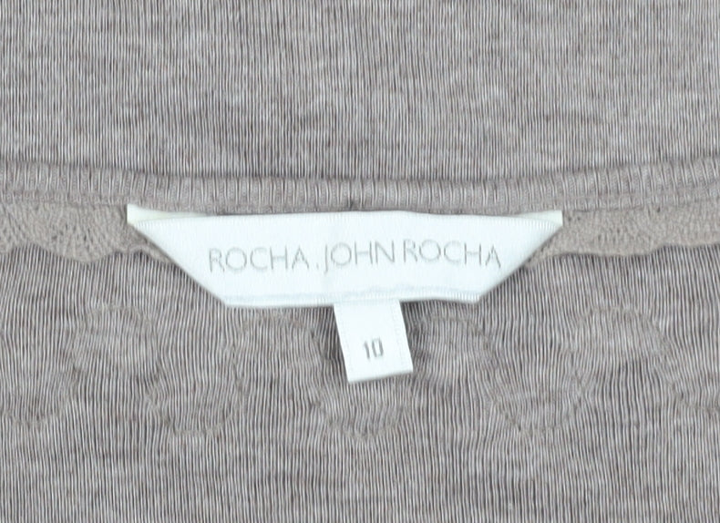 Rocha John Rocha Women's Brown Basic T-Shirt Size 10