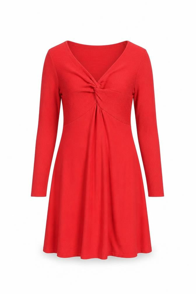 Front view of Phase Eight Women's Red A-Line Dress, size 10