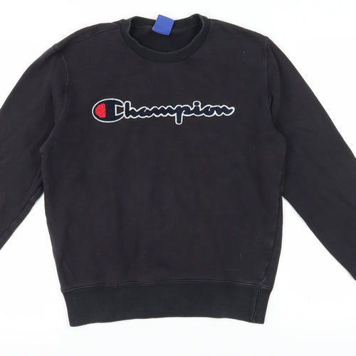 Champion Men's Black Logo Pullover Sweatshirt M