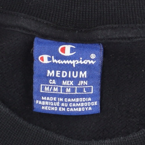 Champion Men's Black Logo Pullover Sweatshirt M