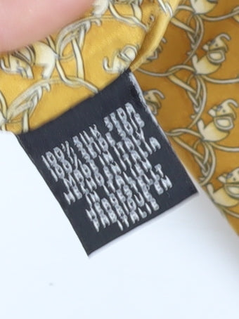 Beaufort Men's Gold Silk Geometric Tie One Size