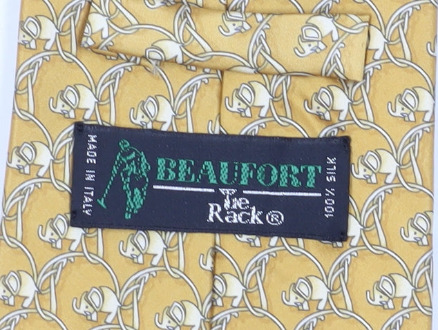 Beaufort Men's Gold Silk Geometric Tie One Size