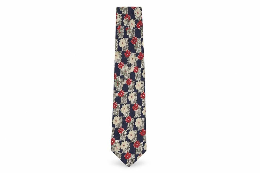 Front view of Bäumler Men's Floral Silk Tie Multicoloured