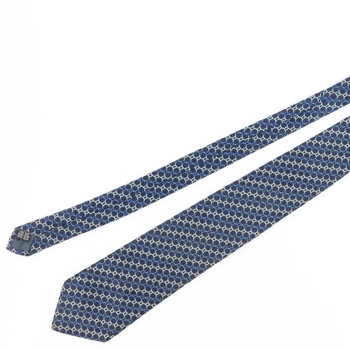 Shepherd & Woodward Men's Blue Silk Geometric Tie