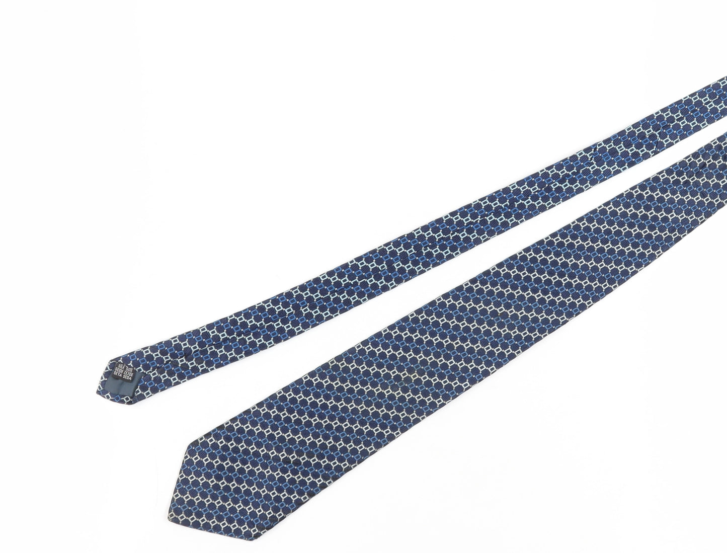 Shepherd & Woodward Men's Blue Silk Geometric Tie