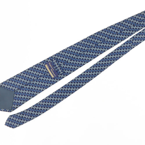 Shepherd & Woodward Men's Blue Silk Geometric Tie