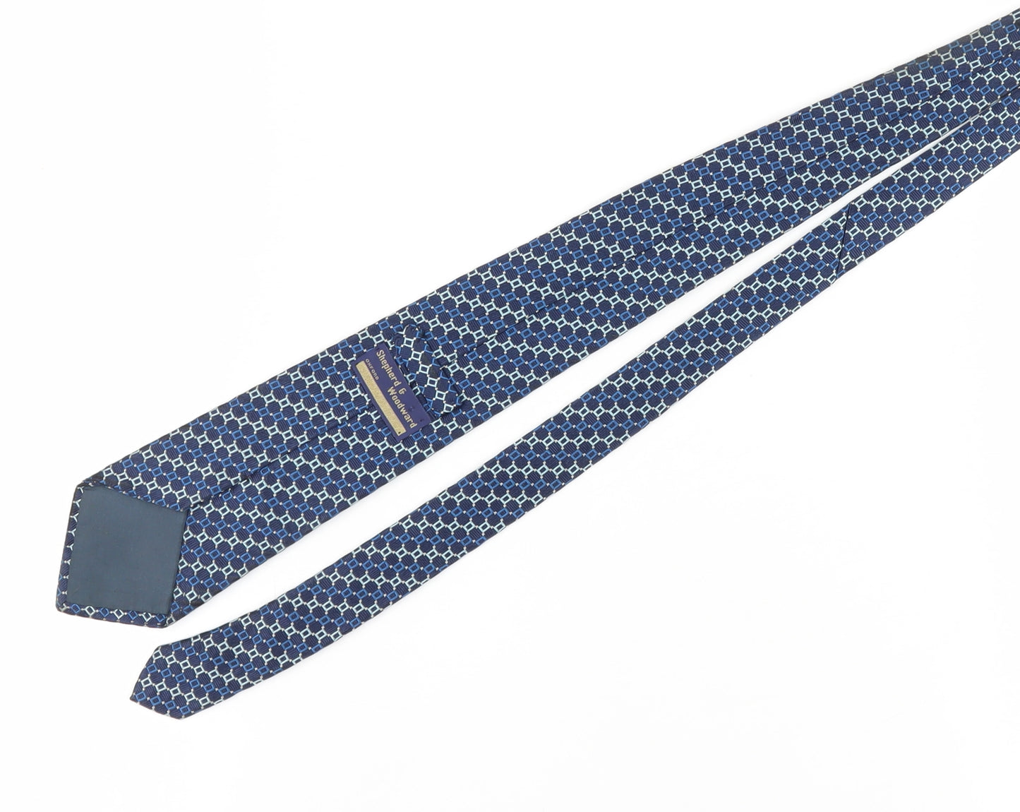 Shepherd & Woodward Men's Blue Silk Geometric Tie