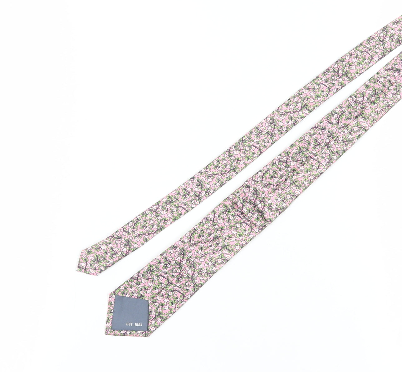 Marks and Spencer Men's Pink Floral Tie, One Size, Polyester