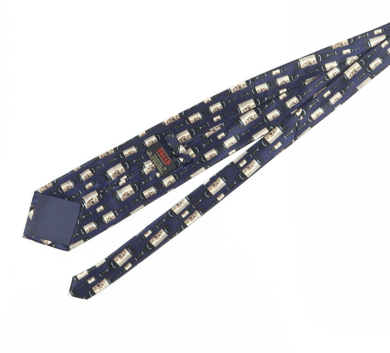 Triad Men's Blue Wine Theme Tie, Polyester, One Size