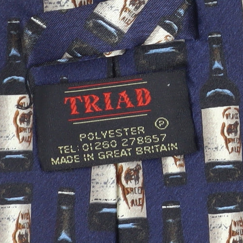 Triad Men's Blue Wine Theme Tie, Polyester, One Size