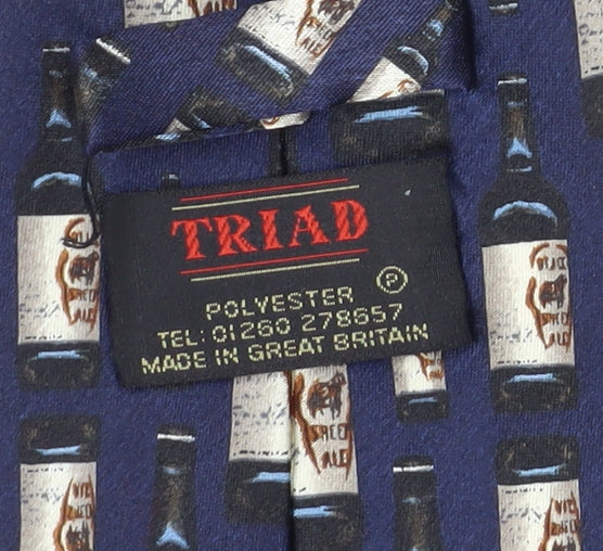 Triad Men's Blue Wine Theme Tie, Polyester, One Size