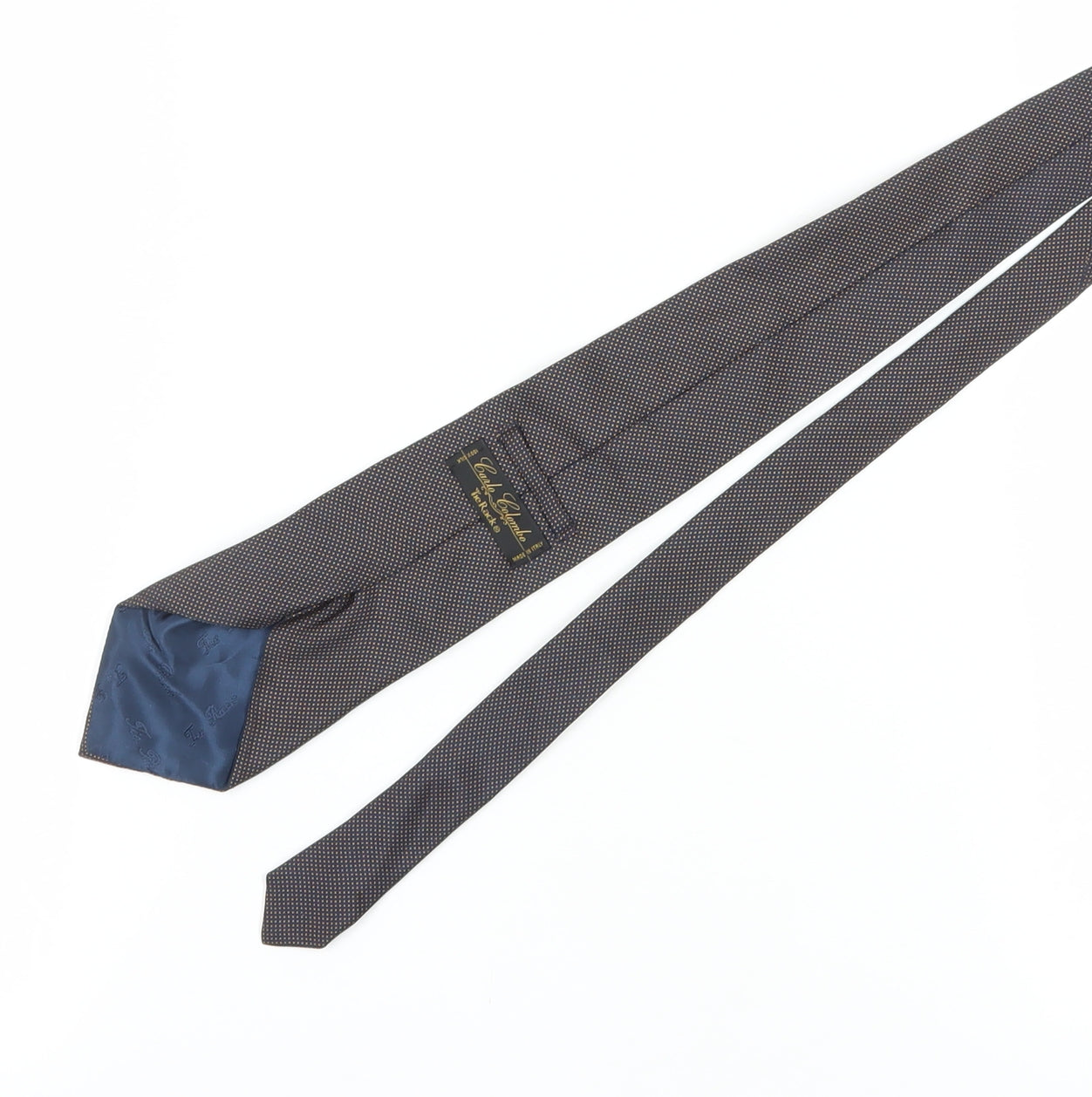 Carlo Colombo Men's Black Polka Dot Silk Tie