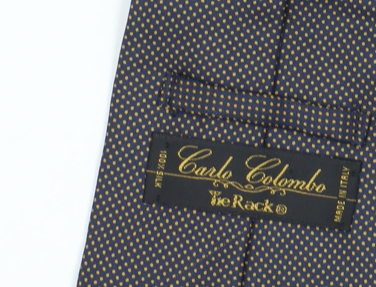Carlo Colombo Men's Black Polka Dot Silk Tie