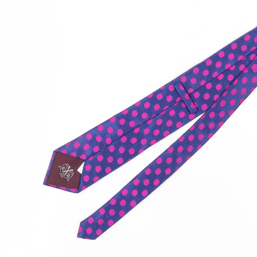 Marks & Spencer Men's Blue Silk Polka Dot Slim Tie