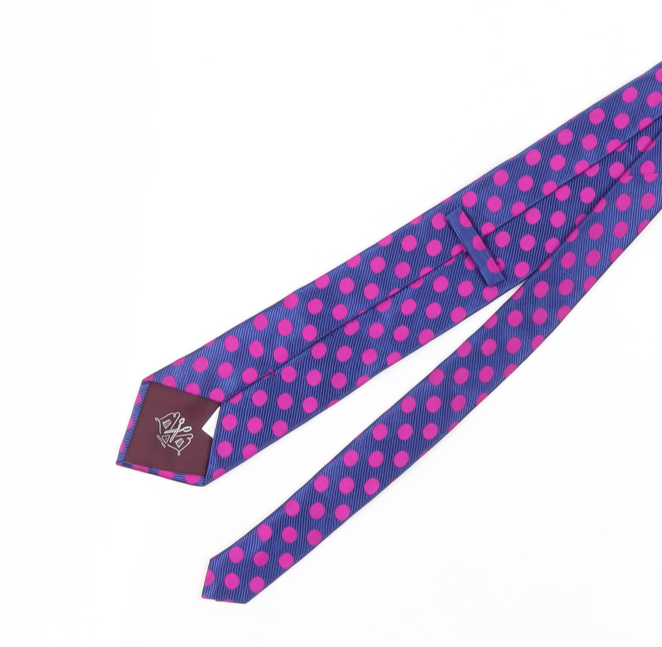 Marks & Spencer Men's Blue Silk Polka Dot Slim Tie