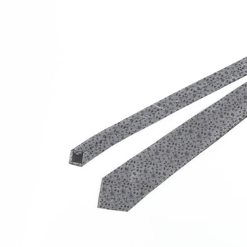 Woodstock Men's Grey Floral Silk Slim Tie
