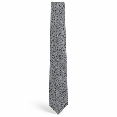 Woodstock Men's Grey Floral Silk Slim Tie
