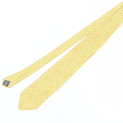 Frangi Men's Yellow Geometric Silk Tie