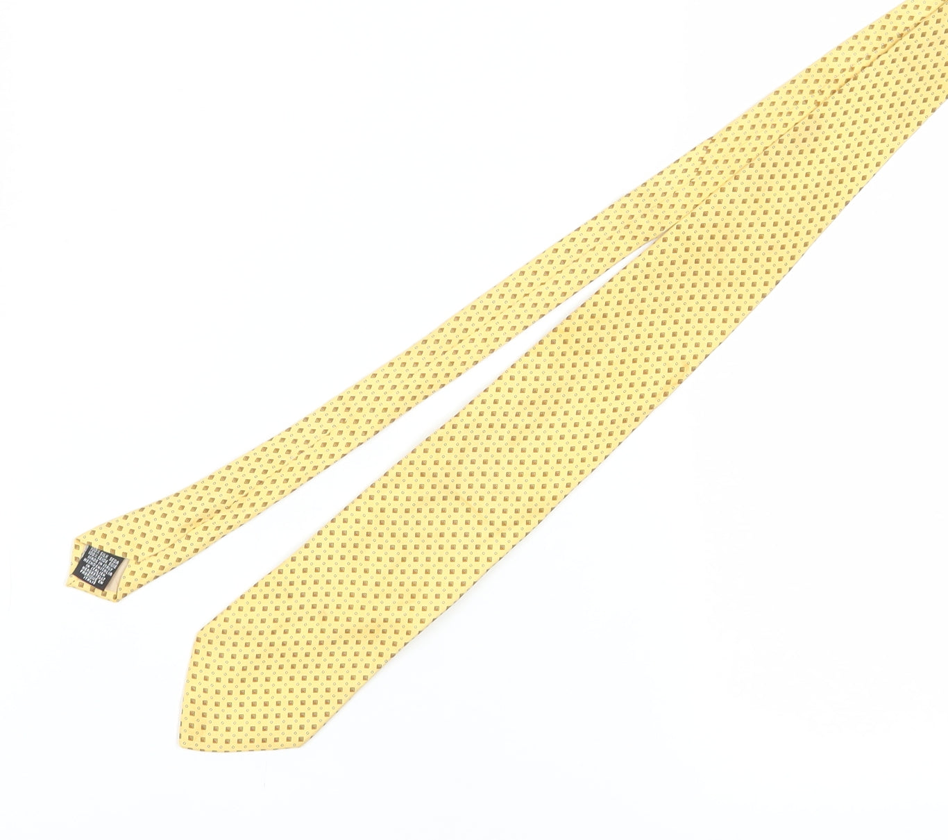 Frangi Men's Yellow Geometric Silk Tie