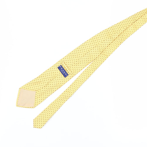 Frangi Men's Yellow Geometric Silk Tie
