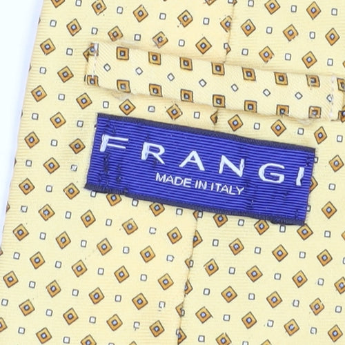 Frangi Men's Yellow Geometric Silk Tie