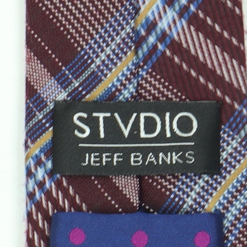 Jeff Banks Men's Multicoloured Plaid Slim Tie