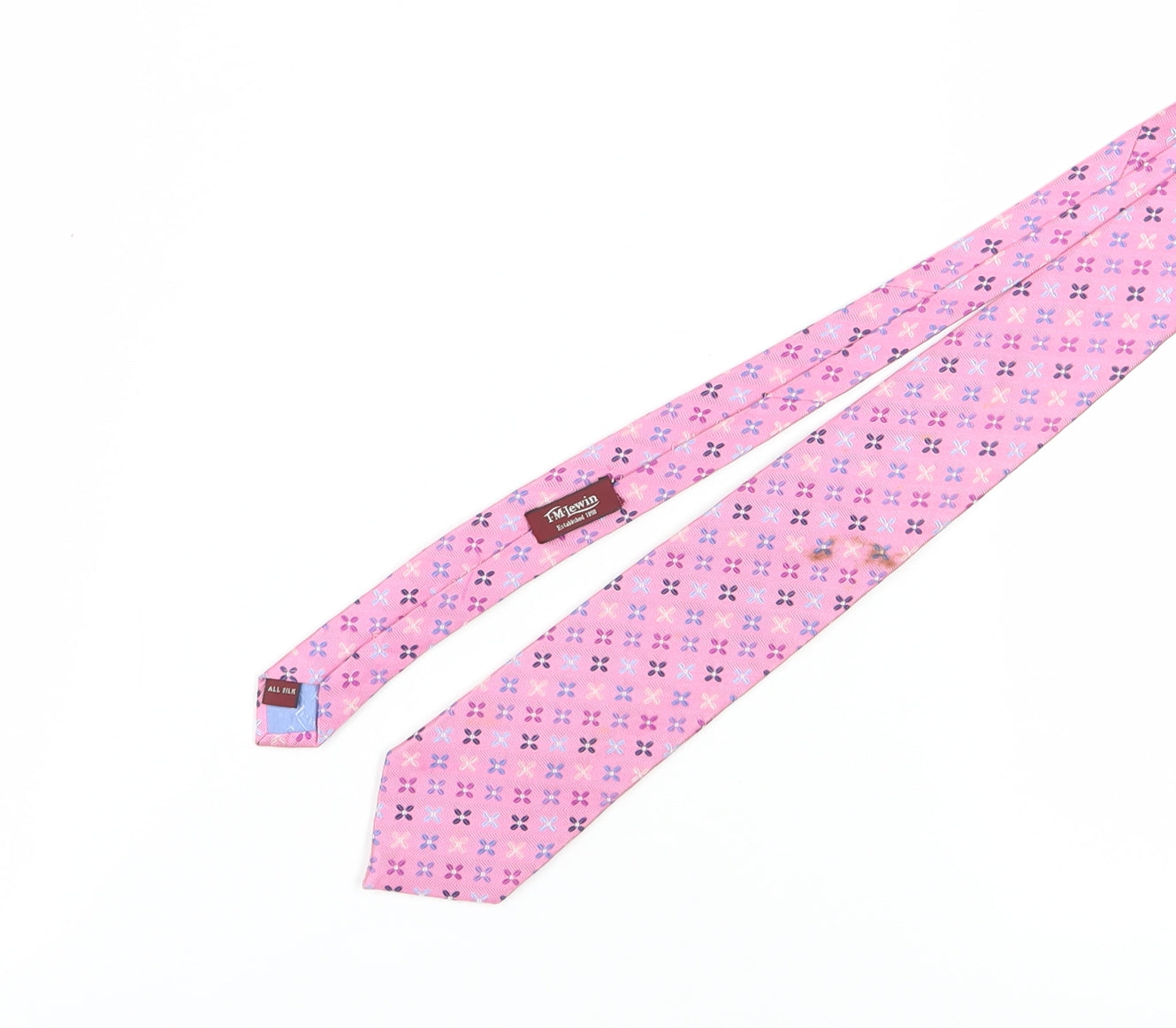 T.M.Lewin Men's Pink Floral Silk Tie One Size