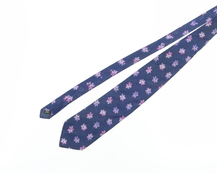 Daniel Hechter Men's Blue Floral Silk Tie