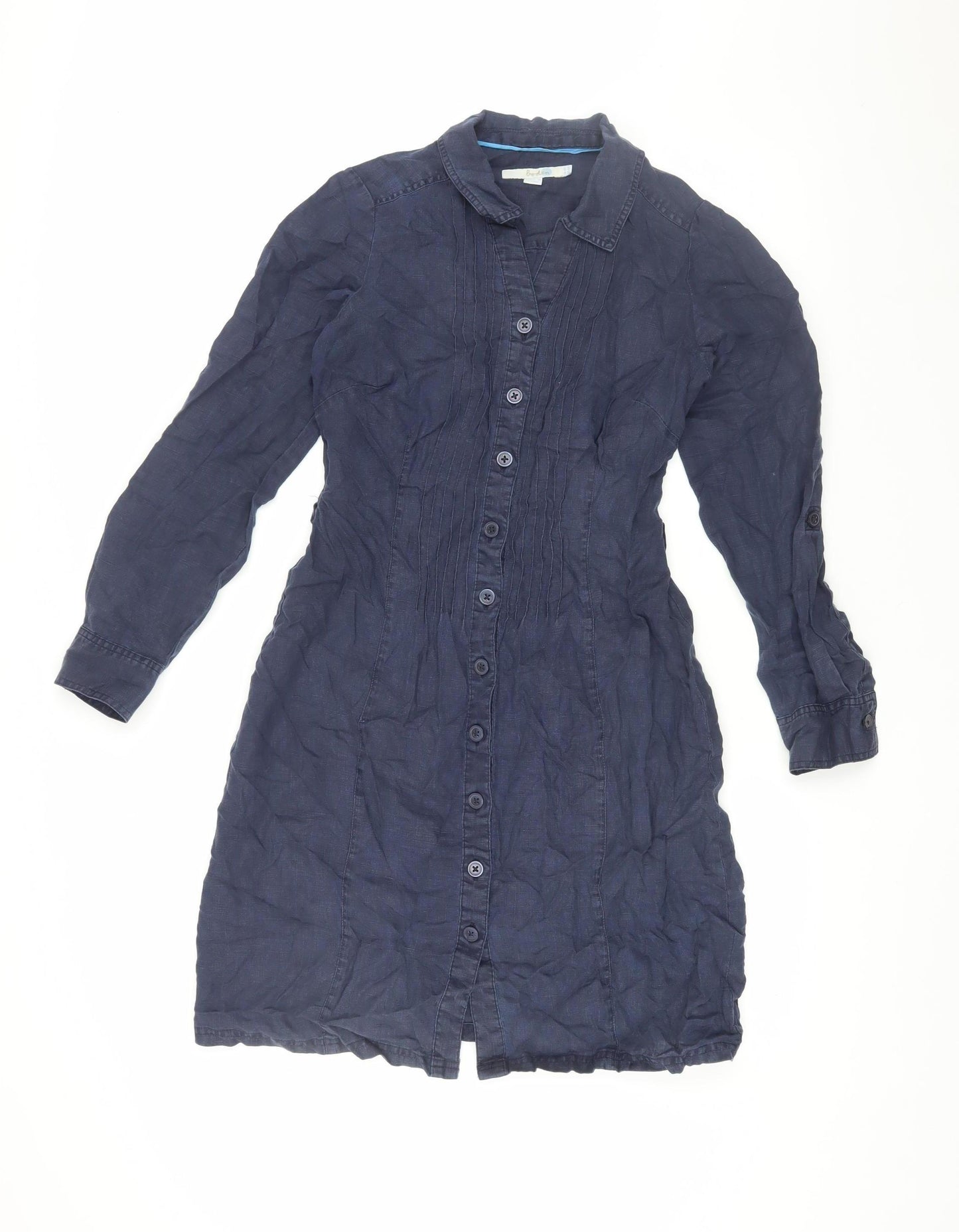 Boden Women's Blue Linen Shirt Dress Size 8