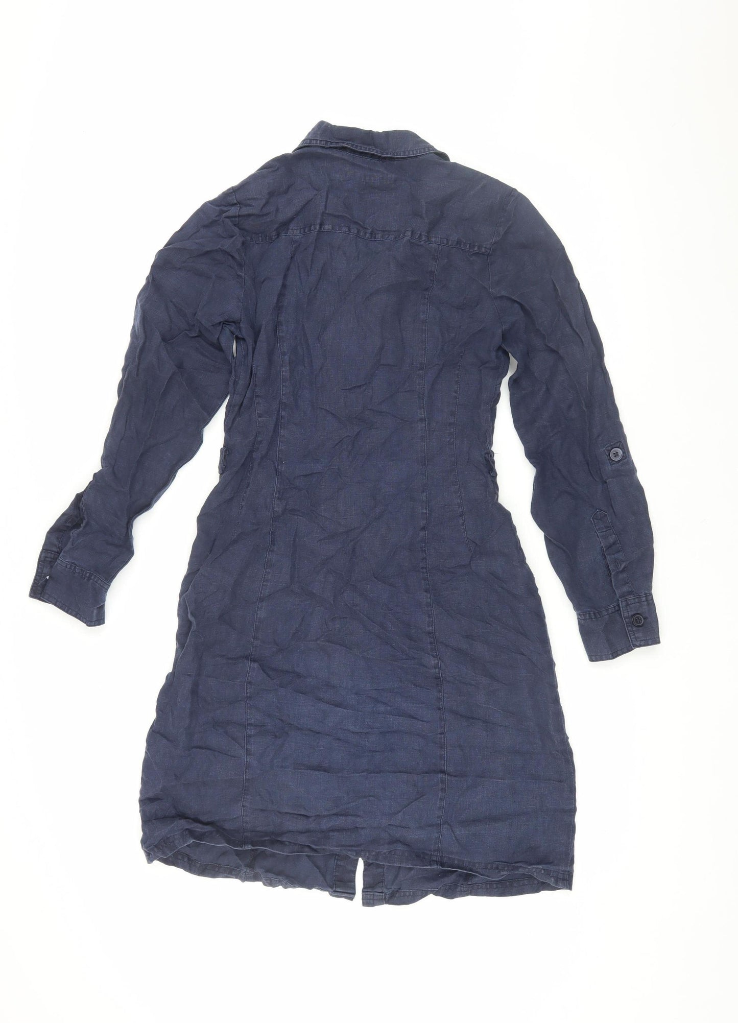 Boden Women's Blue Linen Shirt Dress Size 8