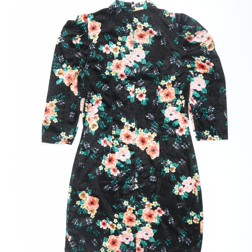 Red Herring Women's Black Floral Bodycon Dress