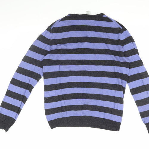 GAP Men's Multicoloured Striped Pullover Jumper L