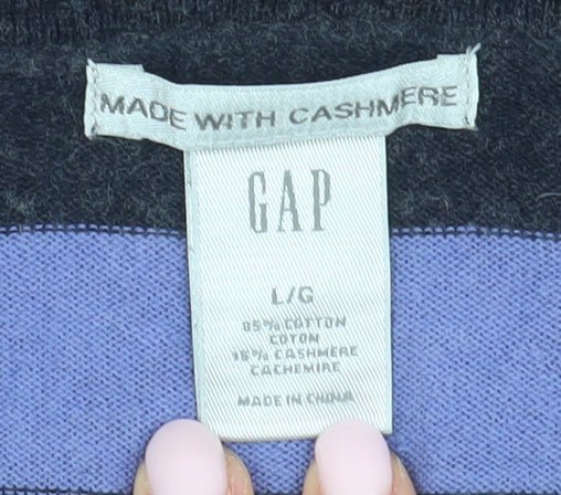 GAP Men's Multicoloured Striped Pullover Jumper L