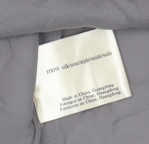 Laura Ashley Women's Grey Silk Bow Blouse UK 14