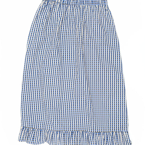 Pieces Women's Blue Check A-Line Skirt, Size M