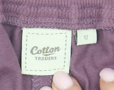 Cotton Traders Women's Purple Chino Trousers Size 12
