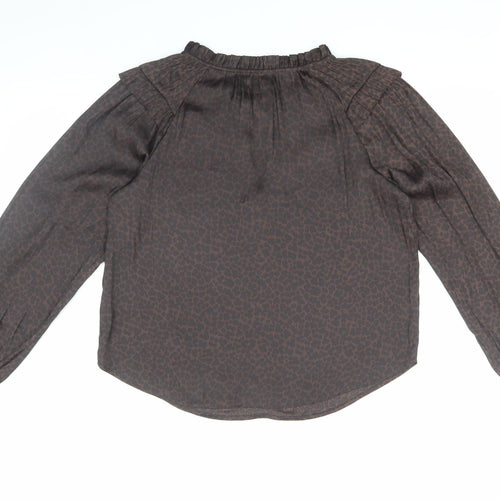 GAP Women’s Brown Animal Print Blouse, Medium