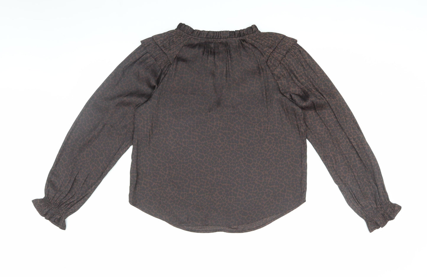 GAP Women’s Brown Animal Print Blouse, Medium