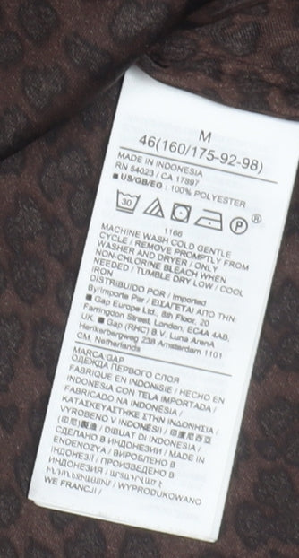 GAP Women’s Brown Animal Print Blouse, Medium