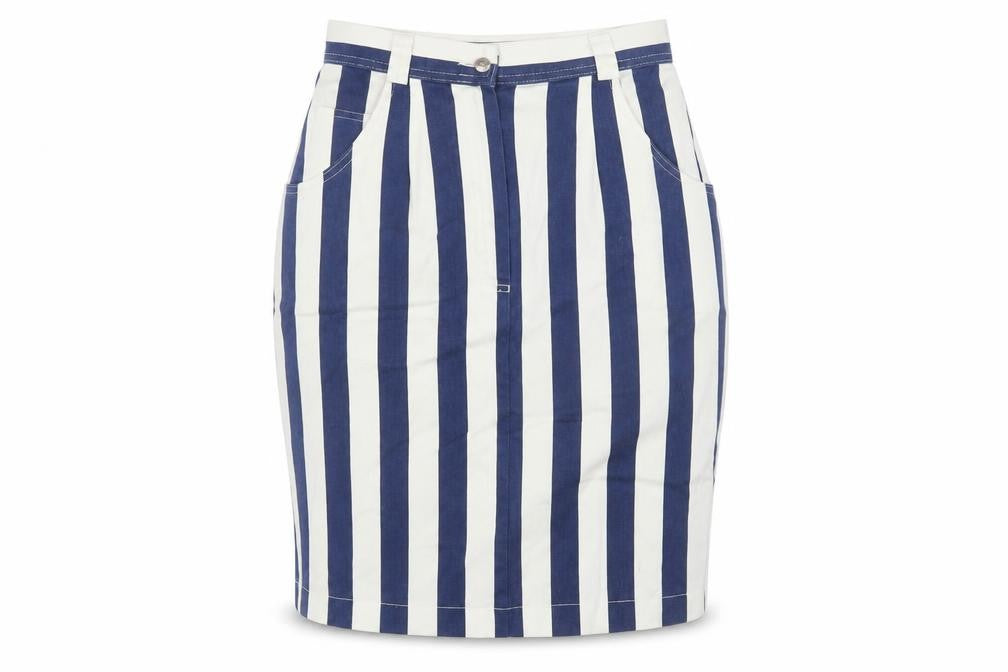 Marks and Spencer Women's Blue Striped Pencil Skirt Size 10