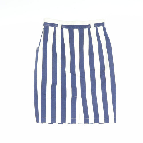 Marks and Spencer Women's Blue Striped Pencil Skirt Size 10