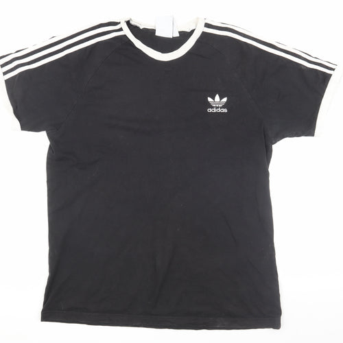 Adidas Men's Black Large T-Shirt, Short Sleeve, Crew Neck