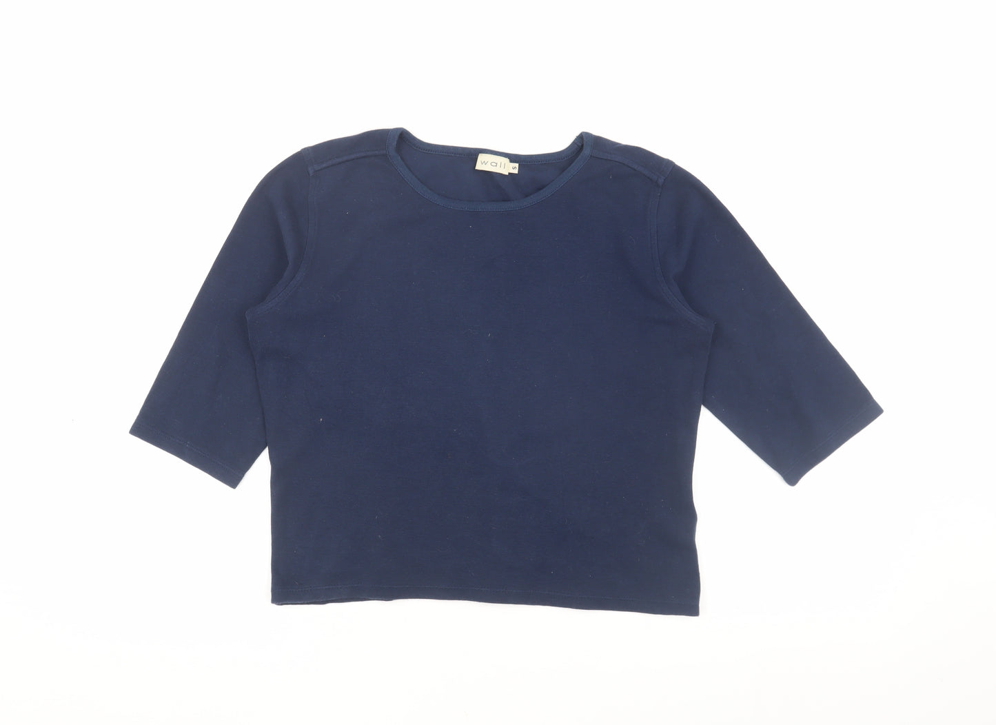 Wall Women's Blue 3/4 Sleeve Basic T-Shirt, Size S