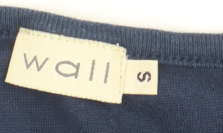 Wall Women's Blue 3/4 Sleeve Basic T-Shirt, Size S