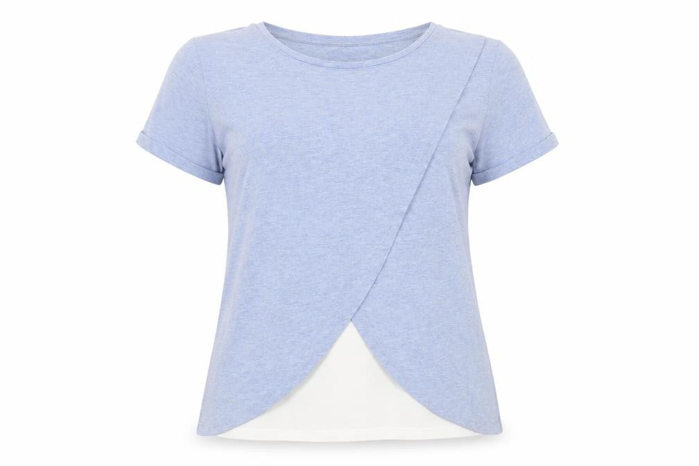 Front view of Blooming Marvellous Women's Blue Wrap T-Shirt M