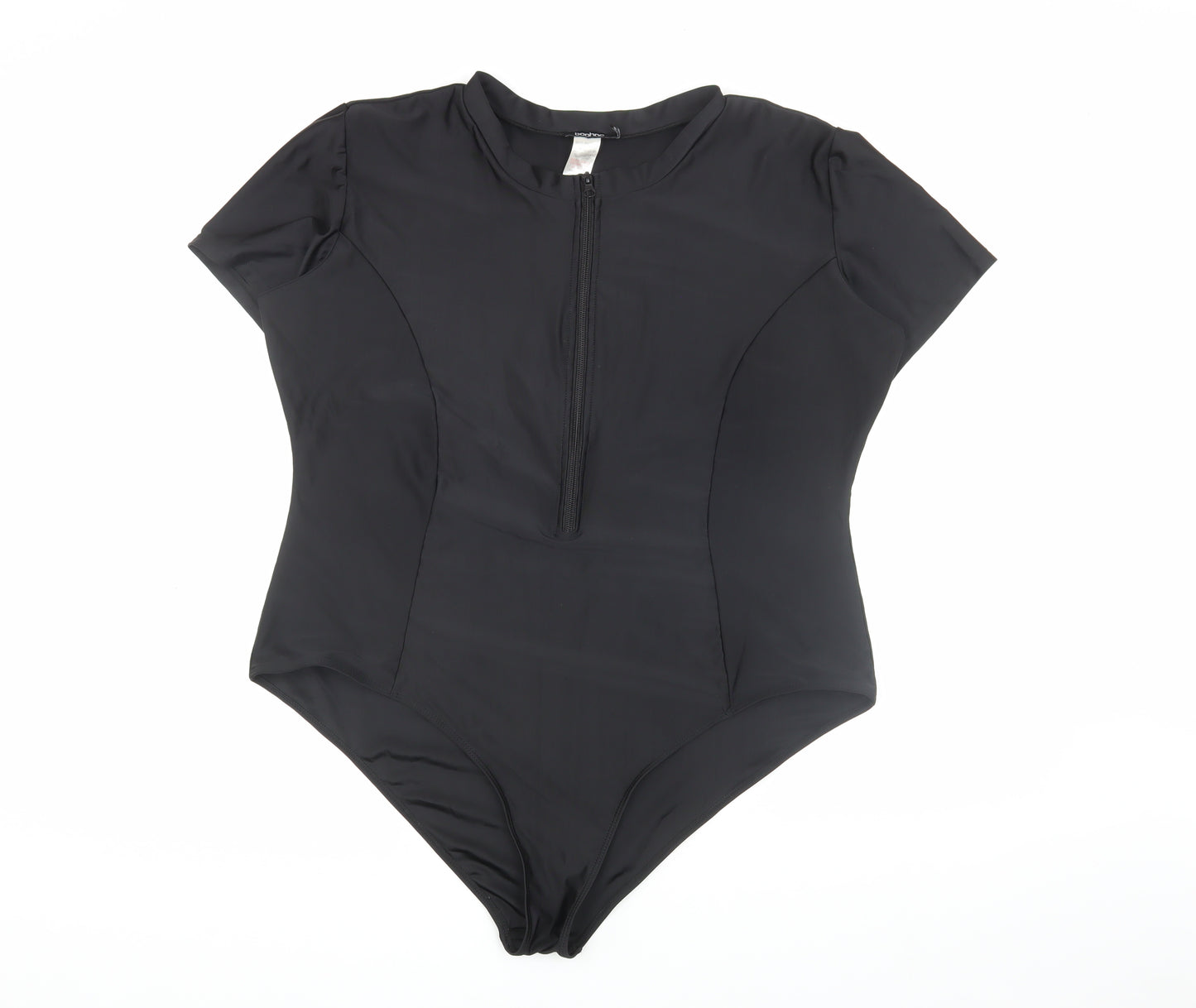 Boohoo Women's Black Rash Guard, Size 24, Plus, Sports
