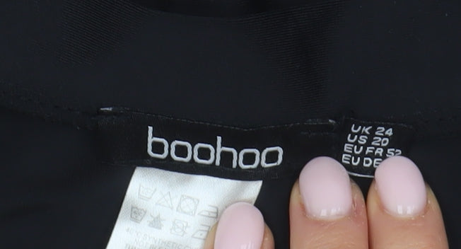 Boohoo Women's Black Rash Guard, Size 24, Plus, Sports