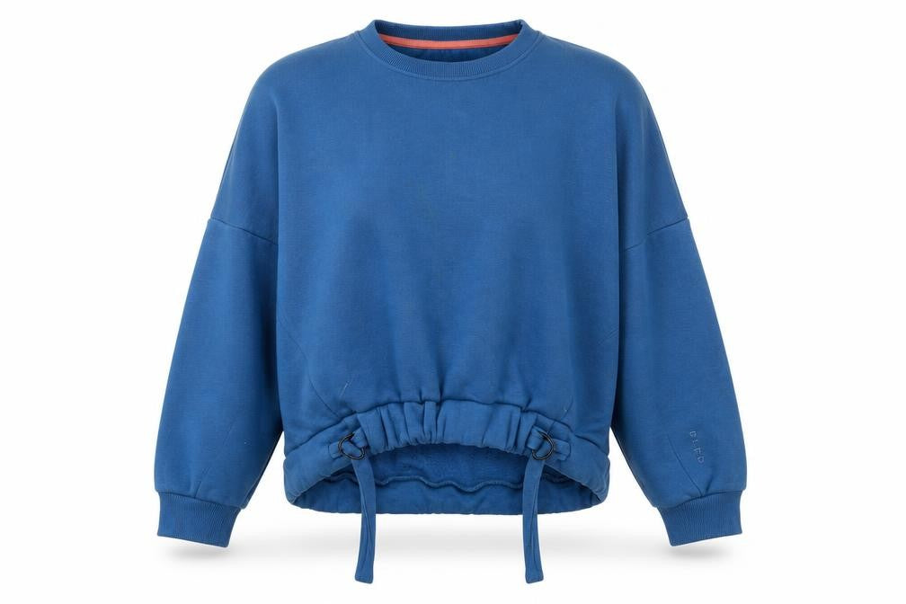 Front view of BLFD Women's Blue Pullover Sweatshirt, size 10