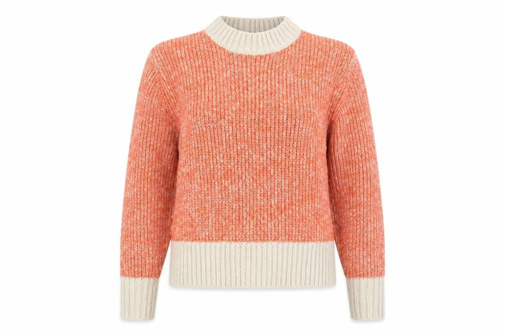 Front view of EDC Women's Orange XS jumper
